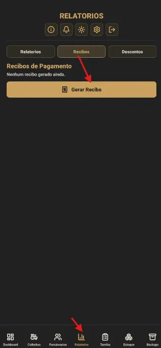 Botão de gerar recibo